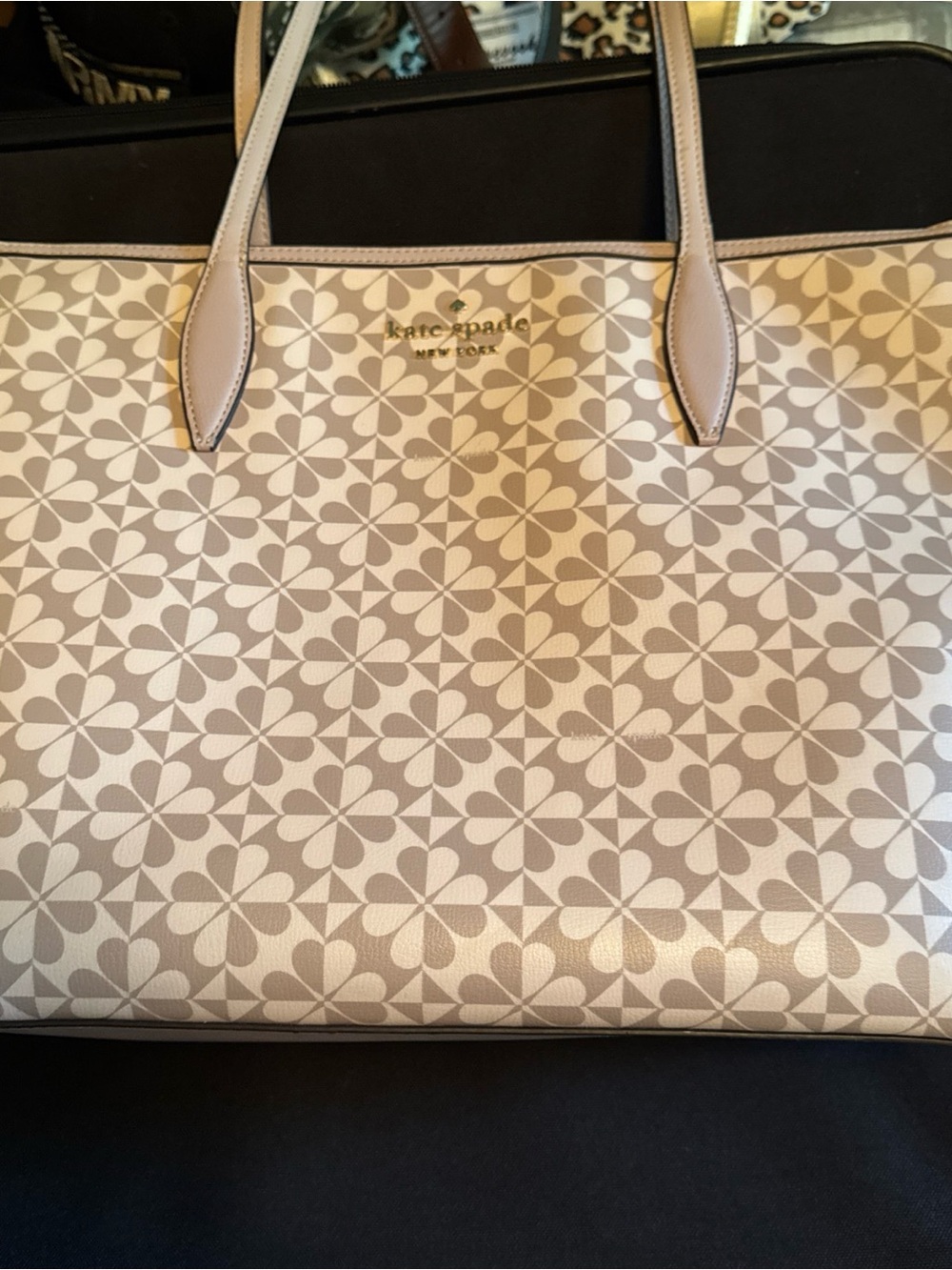 kate spade Cream and Beige Floral Pattern Tote